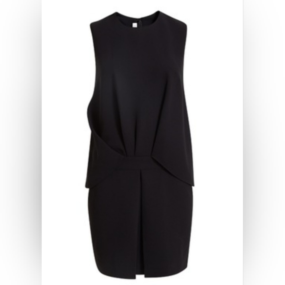 McQ ALEXANDER McQUEEN Front Slat Pockets Black Front Tuck Dress US 0-2